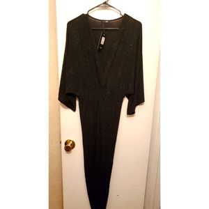Fashion Nova Black glitter design fitted dress NWT